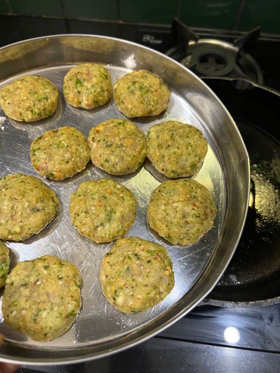 Step 1.1: Divide and shape the mixture into patties