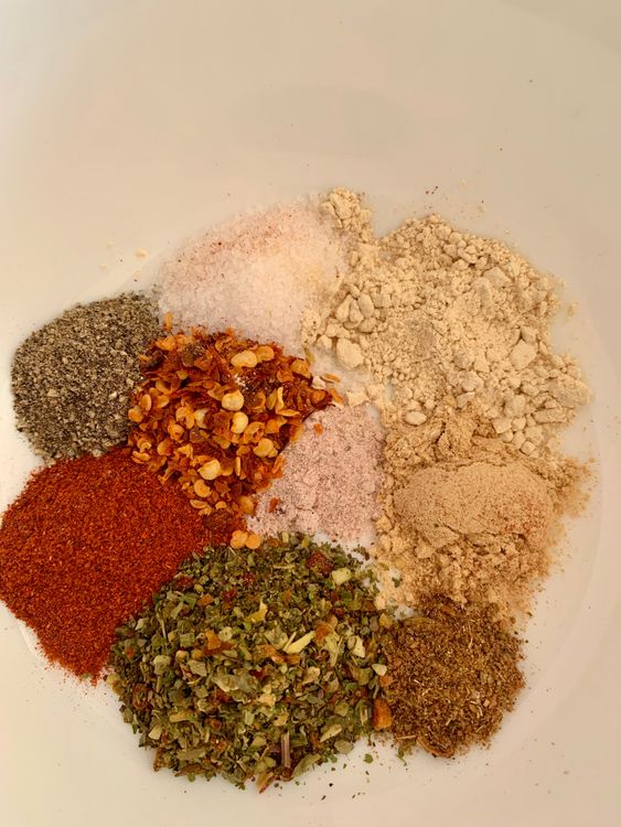 Step 2.1: Mix salt, black pepper, white pepper powder, Kashmiri chilli powder, turmeric, garlic powder, ginger powder, black salt, [all-spice powder](https://www