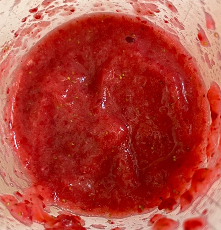 Step 1.2: Take a cup’s worth of sliced strawberries