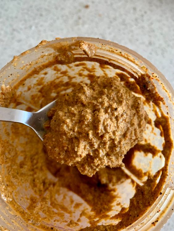 Step 2.1: First grind the roasted spices coarsely, then add the coconut mixture