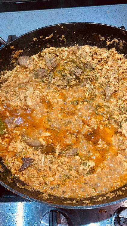 Step 1.2: Reduce the heat to low, cover the pan, and let it simmer for 10-12 minutes until the keema and kaleji are cooked through
