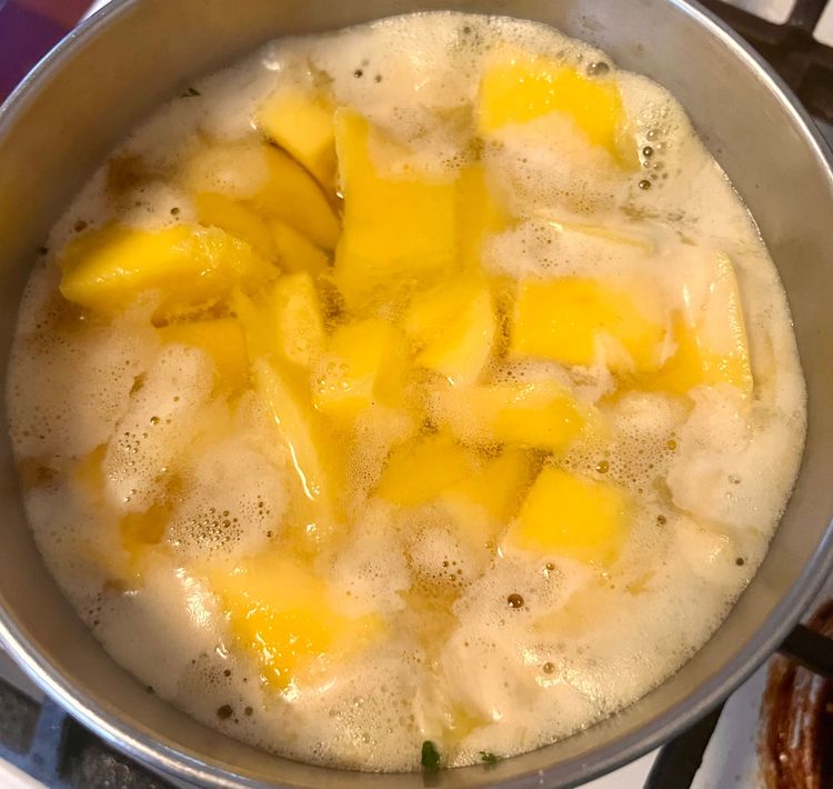 Step 1.1: Once boiling, lower the heat until it’s at a gentle simmer