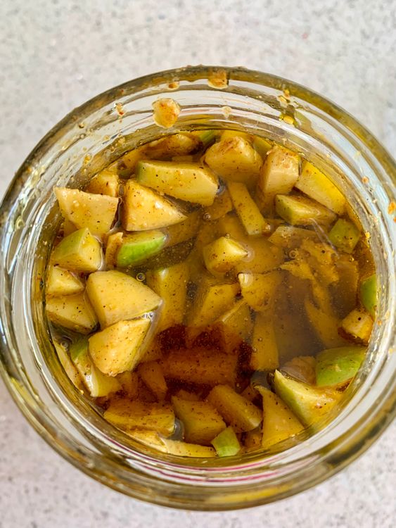 Step 5.1: Add the remaining mustard oil and vinegar