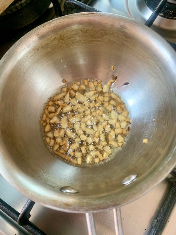 Step 3.1: Heat oil in a small pan