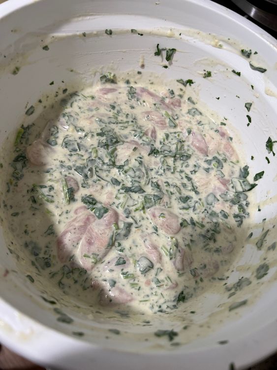 Step 1.1: Add all the ingredients in the marination section to the bowl and mix well with your hand