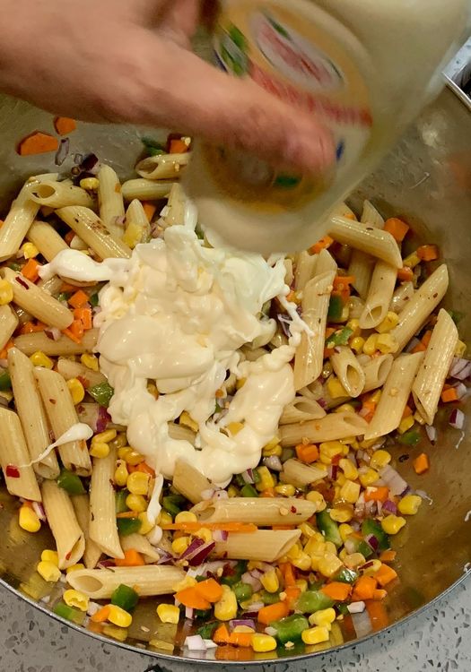 Step 1.1: Add mayonnaise to the mixture and mix well to combine