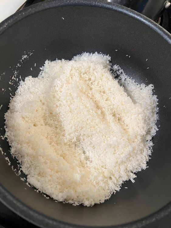 Step 1.1: Take a non-stick pan, and add ghee in it