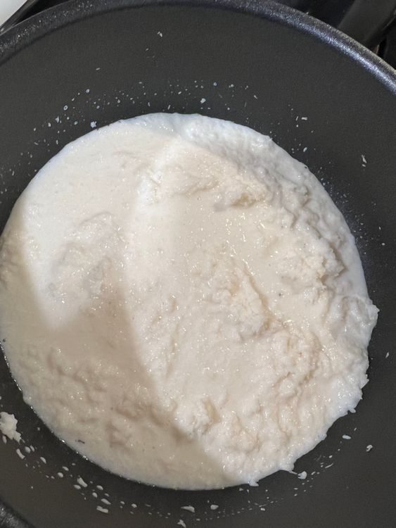 Step 1.1: After cooking for 2-3 mins, add milk to it and let it cook for 2-3 mins while continuously stirring on medium flame