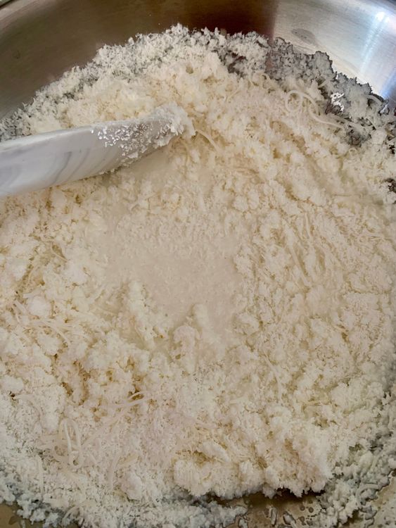 Step 1.1: In a heavy-bottomed pan, add coconut and milk