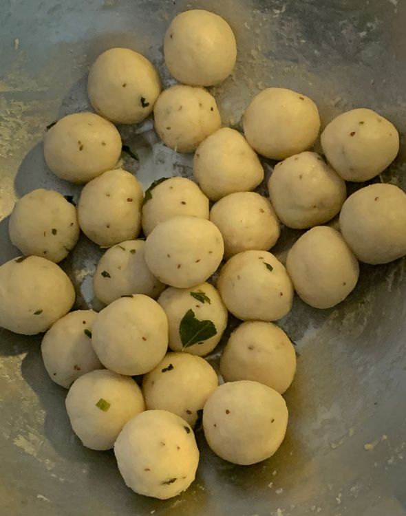 Step 1.1: Shape the dough into small tennis-sized balls