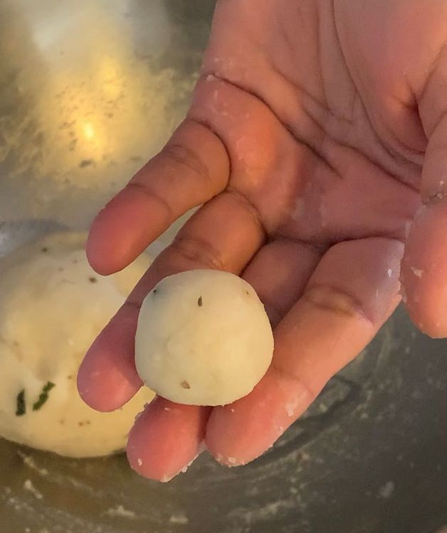 Step 1.2: Shape the dough into small tennis-sized balls