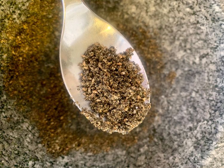 Step 2.1: Let them cool slightly, then grind into a coarse powder