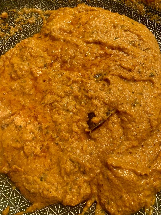 Step 4.1: Mix in cumin powder, garam masala, turmeric, fenugreek leaves, and Kashmiri red chilli powder