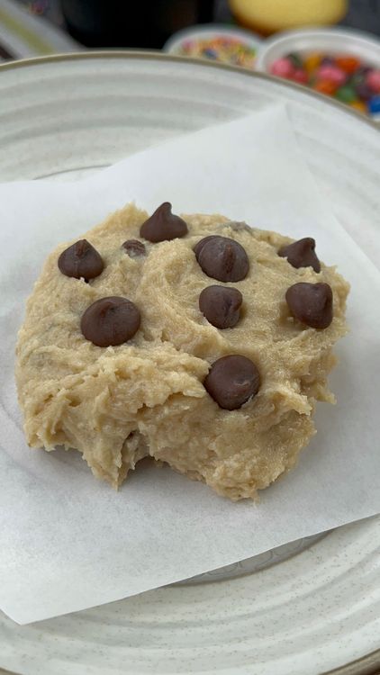 Step 1.1: Form the dough into a cookie shape (ball or flat disc) and place it on a lined baking tray or parchment paper