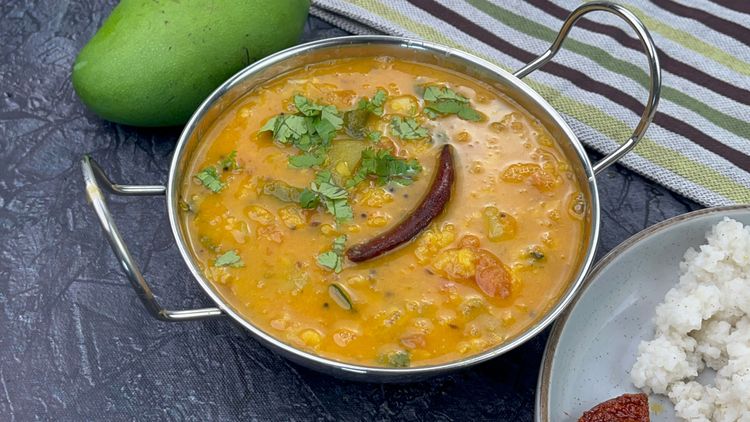 Mamidikaya Pappu | Mamidikaya Pappu Recipe – Tangy Andhra-Style Mango Dal with Toor Dal recipe