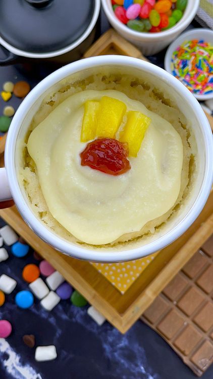 Step 1.1: Garnish with pineapple slices and a dollop of strawberry jam for a fruity, glossy finish