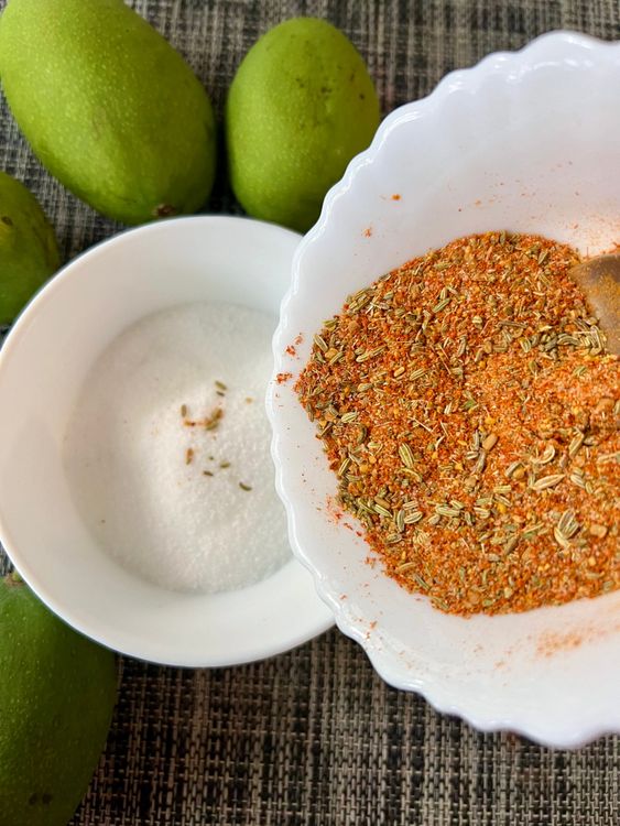Step 1.2: Make the dry pickle masala by mixing all its ingredients together