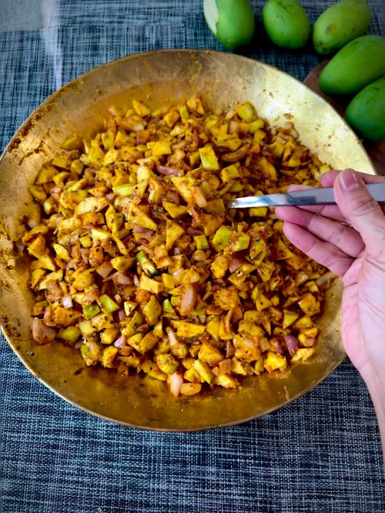 Step 1.1: Viola! This pickle is ready to be eaten the very same day within 30 minutes of resting time as all the juices combine with the masalas and the sugar creating a delicious concoction