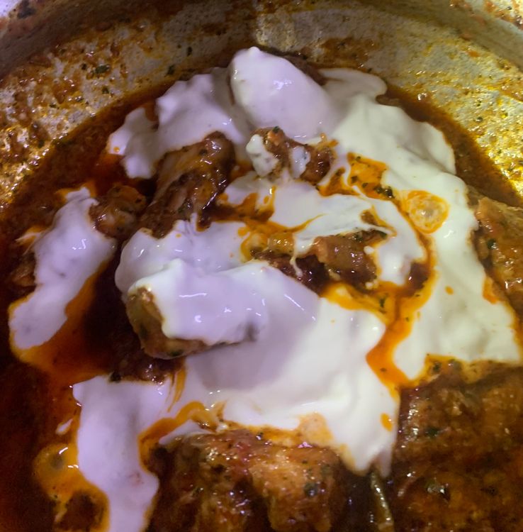 Step 1.1: Now add whisked curd and stir well to combine