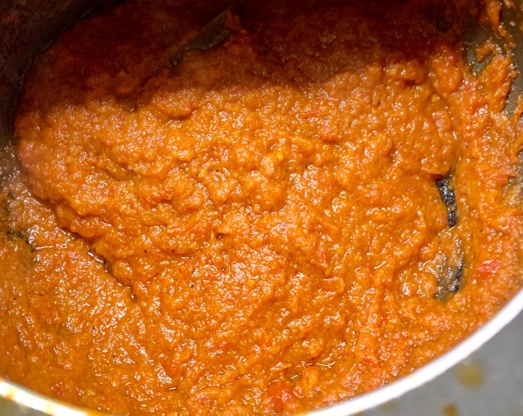 Step 1.1: Add the tomato paste and cook for 3-4 minutes