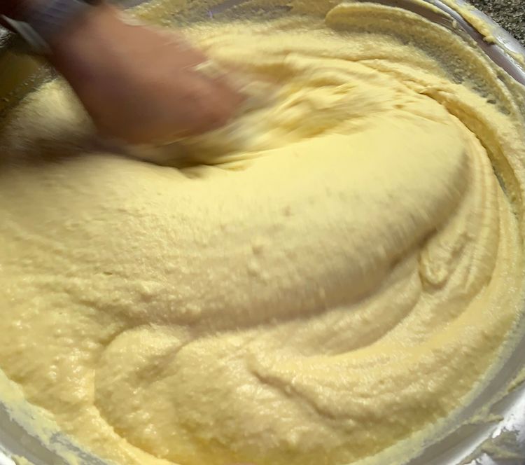 Step 1.1: Add baking soda and whisk the batter in one direction for 4-5 minutes