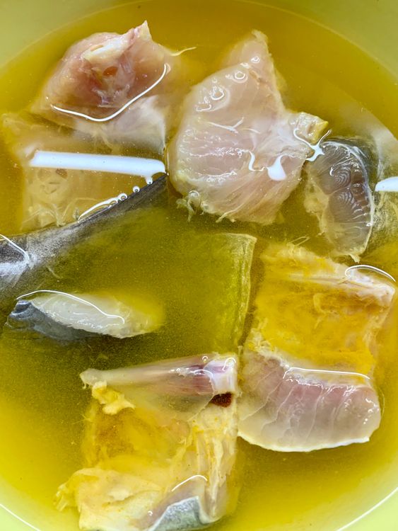 Step 1.1: Place fish pieces in a bowl