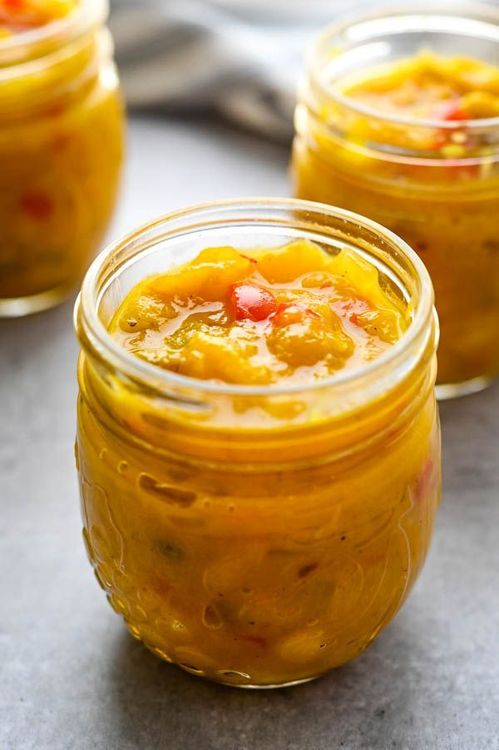 Spicy Mango-Peach Chutney with Ginger and Chili recipe