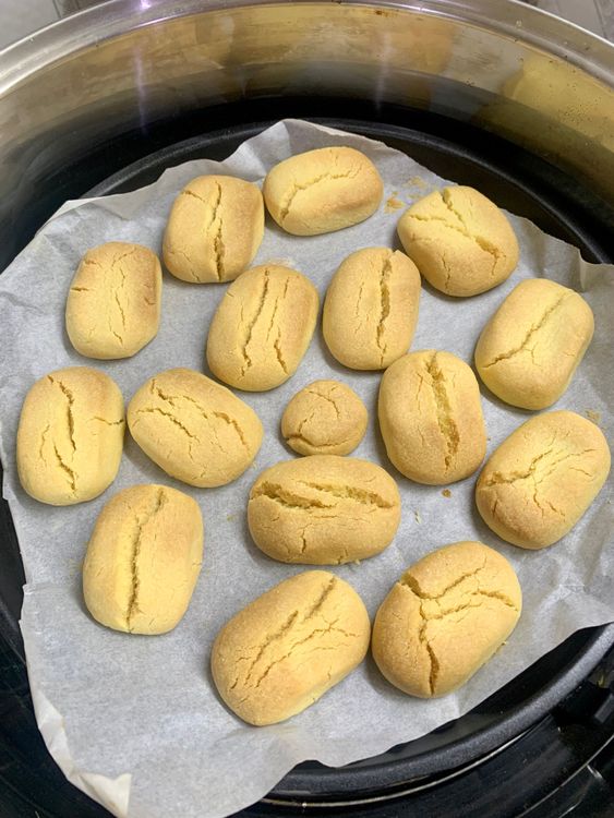 Step 1.3: Bake the cookies at 140 degrees for 15-20 minutes until they are slightly golden