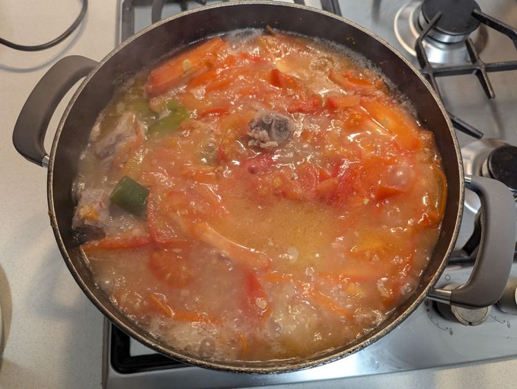 Step 1.1: Cook the dish on low flame until the meat and tomatoes are tender, which usually takes about 30 minutes