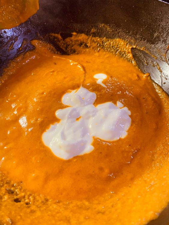 Step 3.1: Add curd and stir for another minute