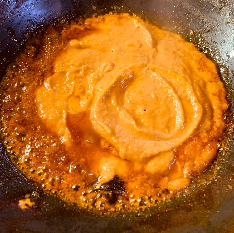 Step 3.1:  Add the ground paste and mix