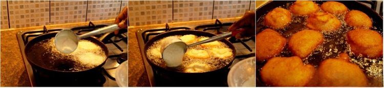 Step 1.1: Place a frying pan on medium heat, add about 2 cups of oil and heat till hot