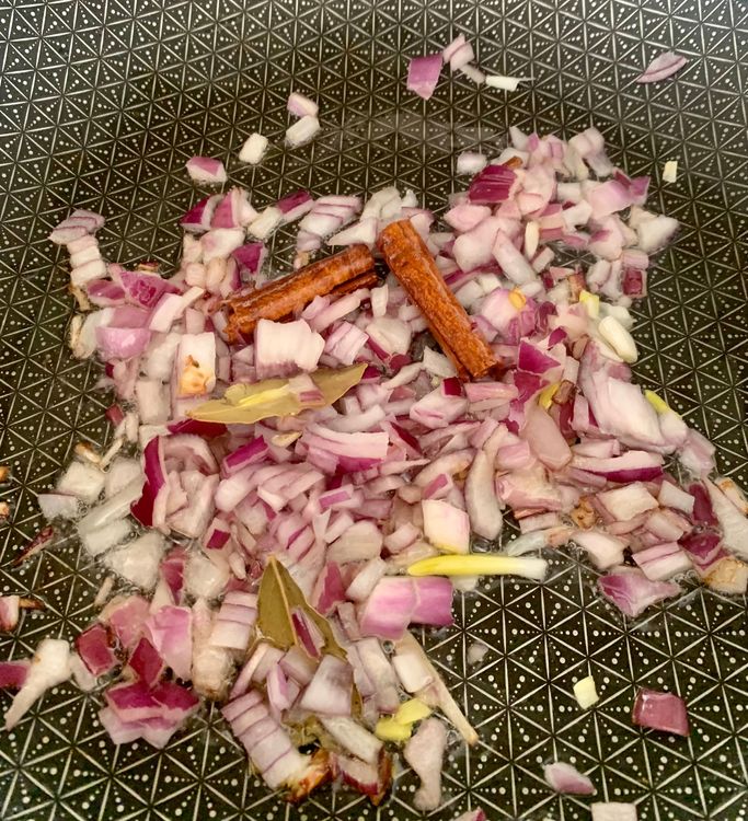 Step 3.1: Add chopped onions and sauté them till they are brown in colour