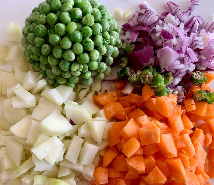 Step 2.1: Chop the vegetables and keep aside