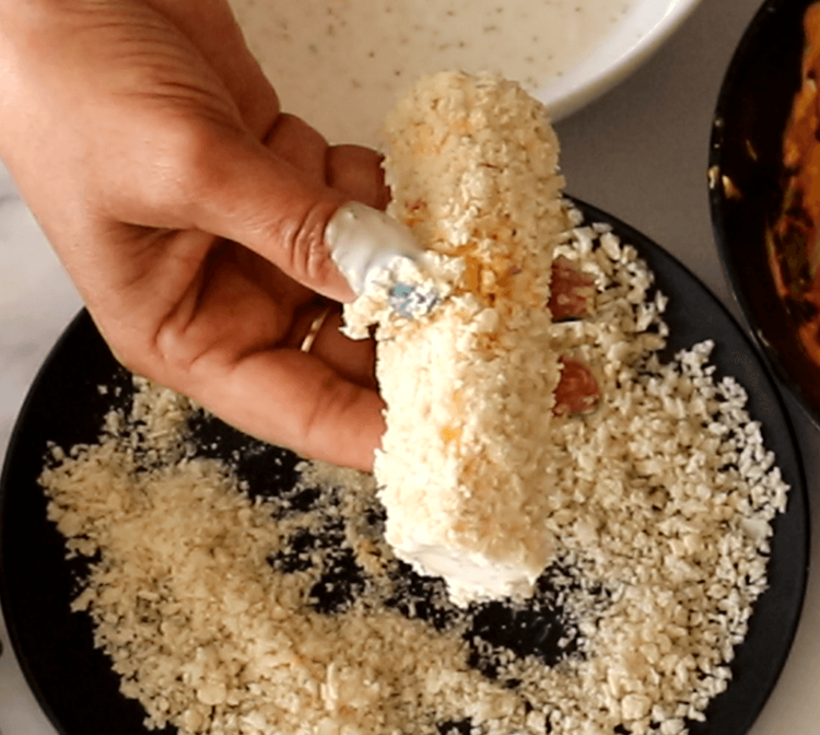 Step 3.1: Roll them in breadcrumbs to form a crispy layer