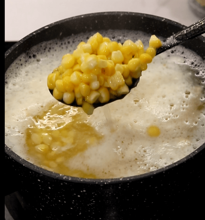 Step 1.1: If using fresh corn, boil or steam the kernels for 4-5 minutes over medium-high heat