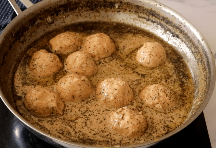 Step 5.1: Serve chicken Goshtaba hot with steamed basmati rice, butter naan or soft roti or the Kashmiri-style pulao