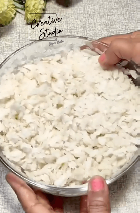 Step 1.3: Rinse the poha in water until it's clean and slightly softened