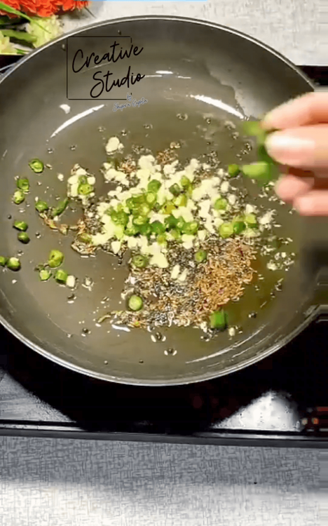 Step 1.4: Heat oil in a pan