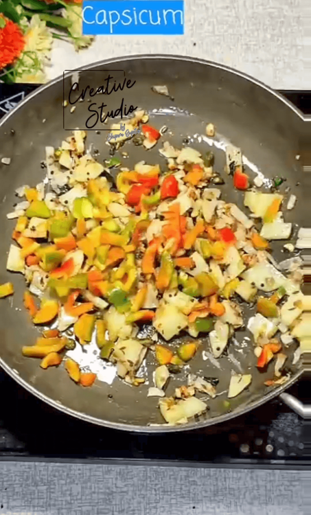 Step 1.7: Heat oil in a pan