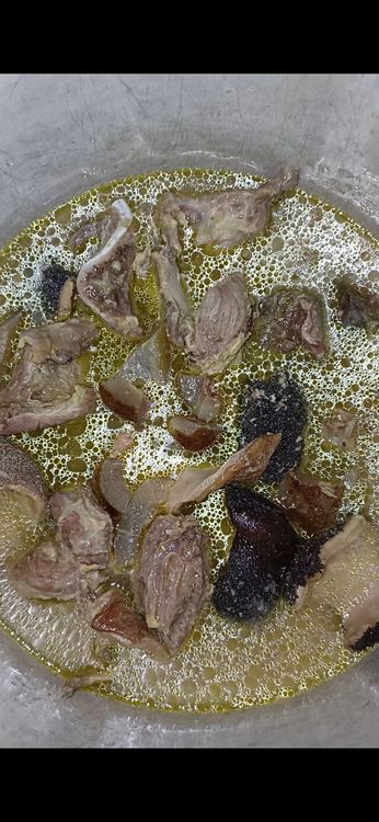 Step 1.1: Wash the meat properly especially the cow offals and kpomo