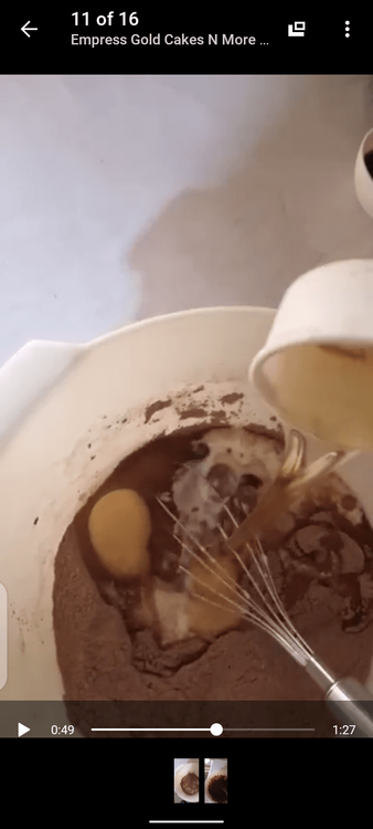 Step 1.1: Add the eggs, buttermilk, vegetable oil, and vanilla flavour to the dry ingredients mix
