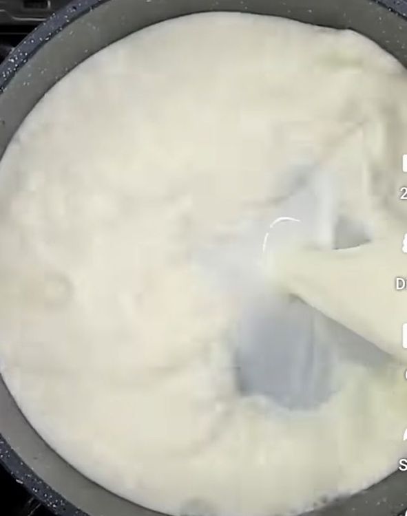Step 1.1: In a saucepan, heat the remaining 1 1/2 cups of milk on medium heat