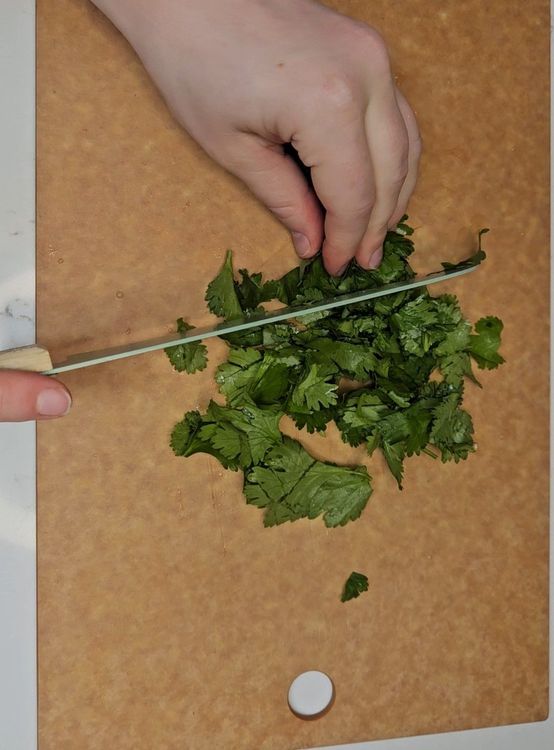 Step 1.1: Chop the fresh cilantro