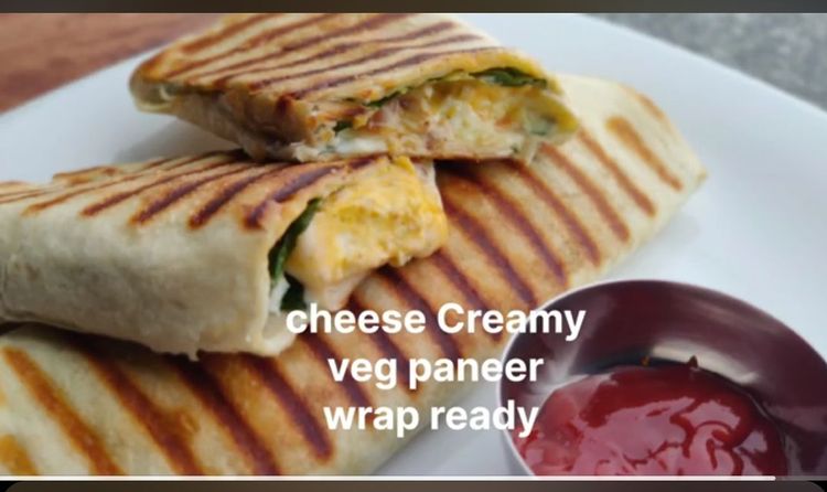 Creamy cheese paneer wrap  recipe