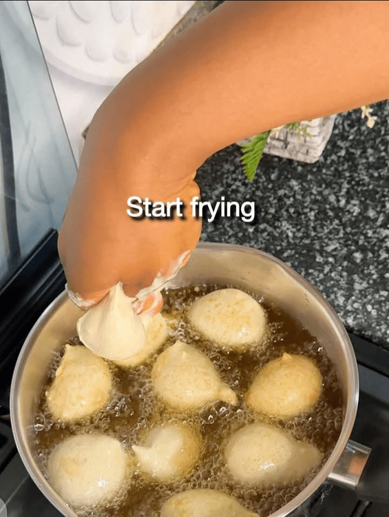Step 1.2: Heat oil in a deep pan