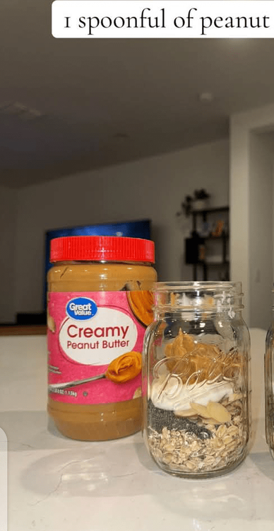 Step 1.1: Add a dollop of vanilla Greek yogurt and a spoonful of peanut butter