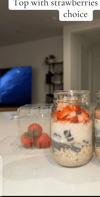 Step 1.1: Top with strawberries or your fruit of choice