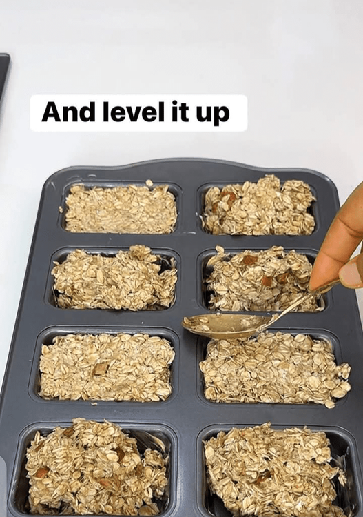 Step 1.1: Transfer the mixture to the baking pan and level it up