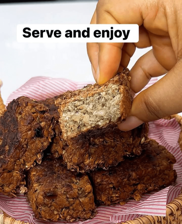 Step 1.1: Once baked, let it cool and enjoy your energy bars